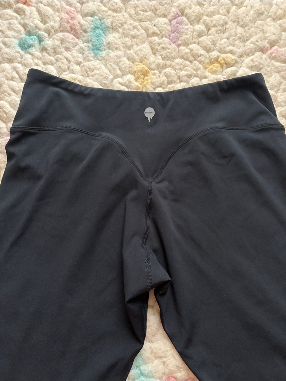 Blackmilk Black Capri Leggings with Tie Hem - Picture 4 of 8